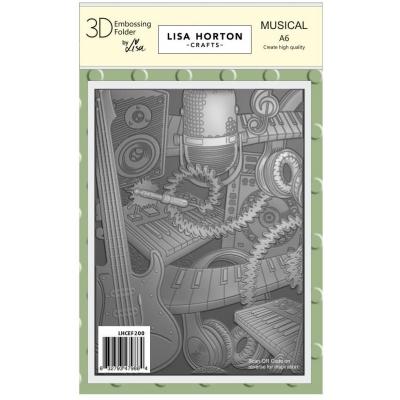 Lisa Horton Crafts 3D Embossing Folder - Musical